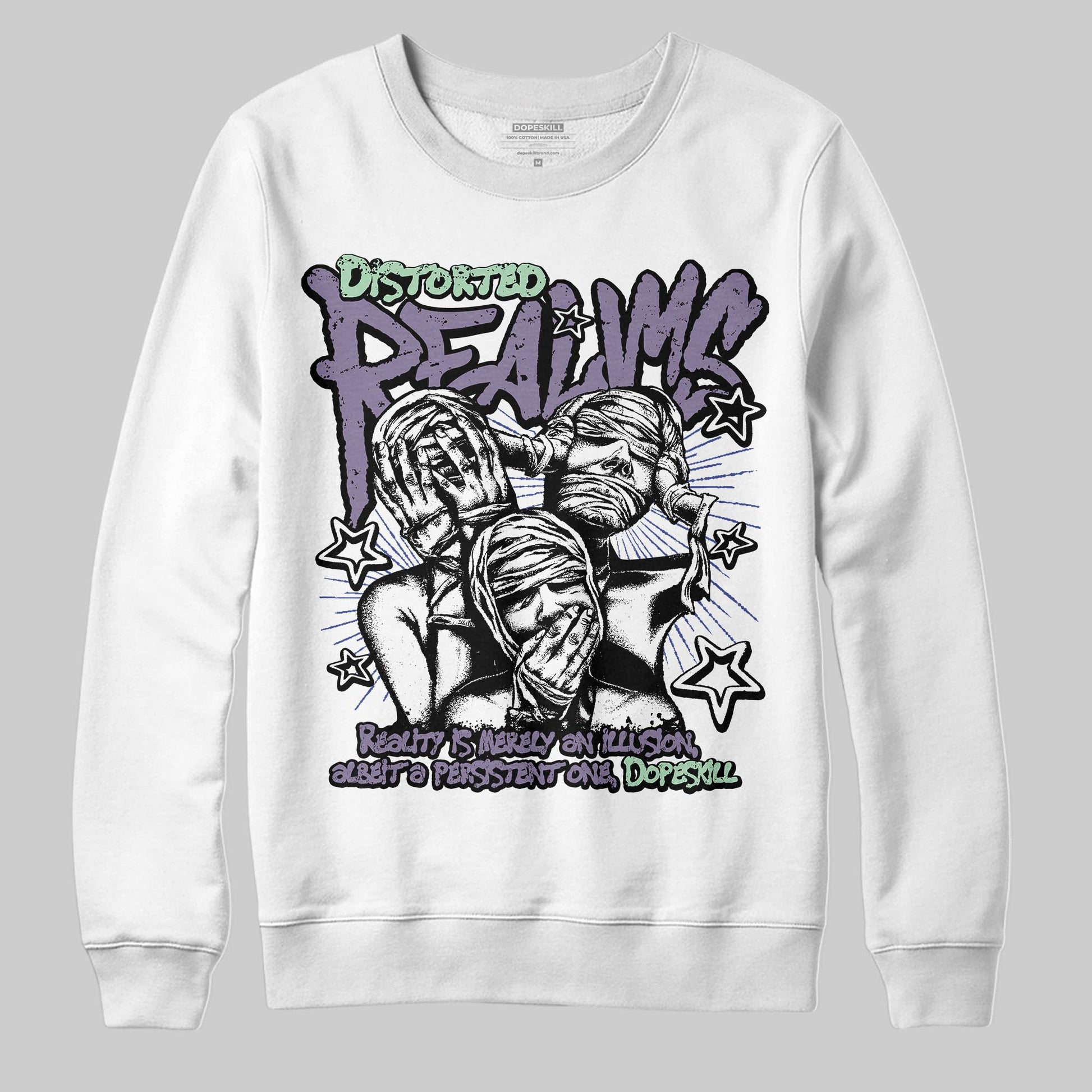 Jordan 1 Retro Low OG Zion Williamson Voodoo Alternate DopeSkill Sweatshirt Distorted Realms Graphic Streetwear - White