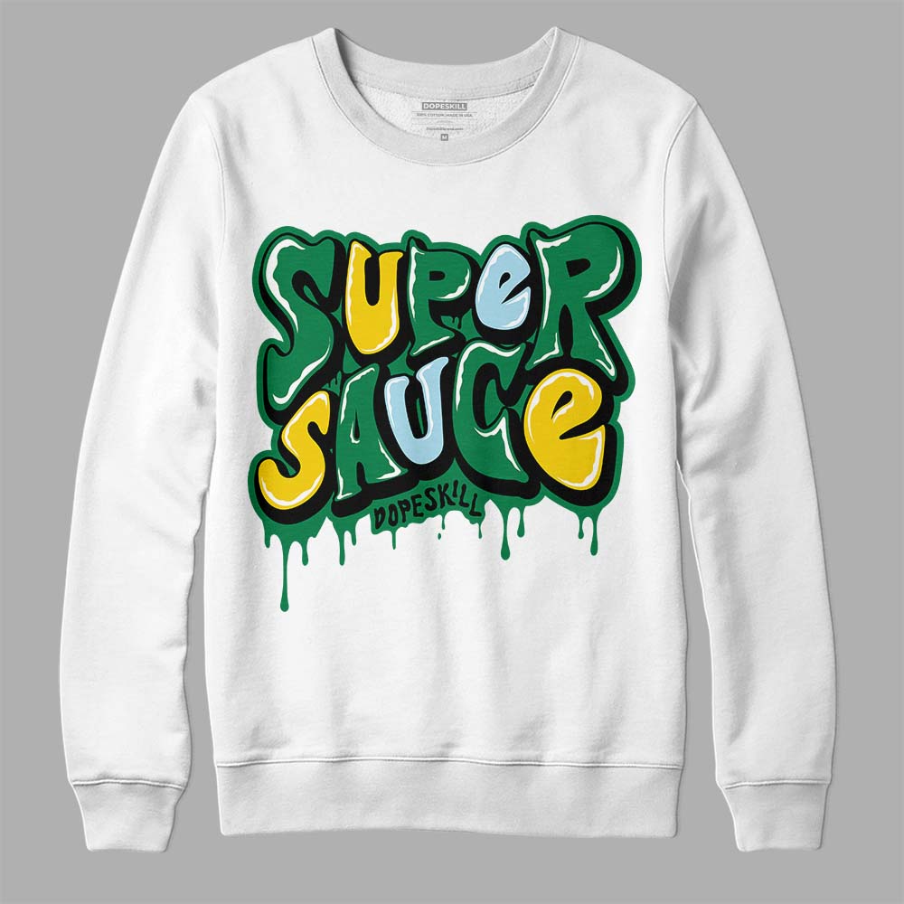 Jordan 5 “Lucky Green” DopeSkill Sweatshirt Super Sauce Graphic Streetwear - White