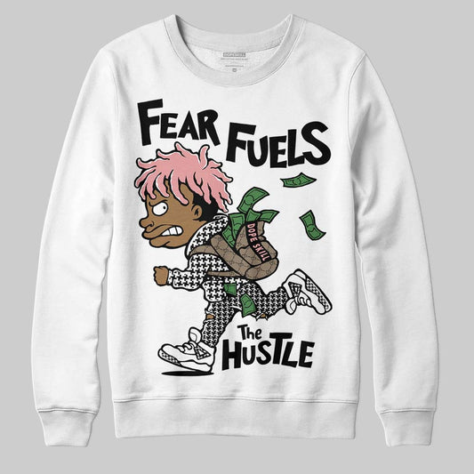 Harris Tweed x Wmns Dunk Low 'Black Phantom' DopeSkill Sweatshirt Fear Fuels The Hustle Graphic Streetwear - White