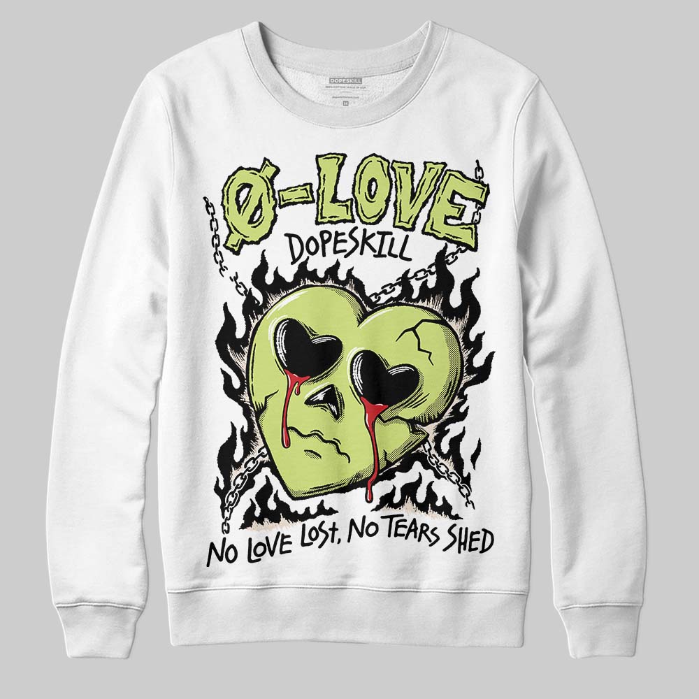 Jordan 5 “Luminous Green” DopeSkill Sweatshirt Crying Heart Graphic Streetwear - White