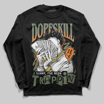 Jordan 4 Retro OG SP Undefeated (2025) DopeSkill Long Sleeve T-Shirt Sorry I've Been Trappin Graphic Streetwear - Black