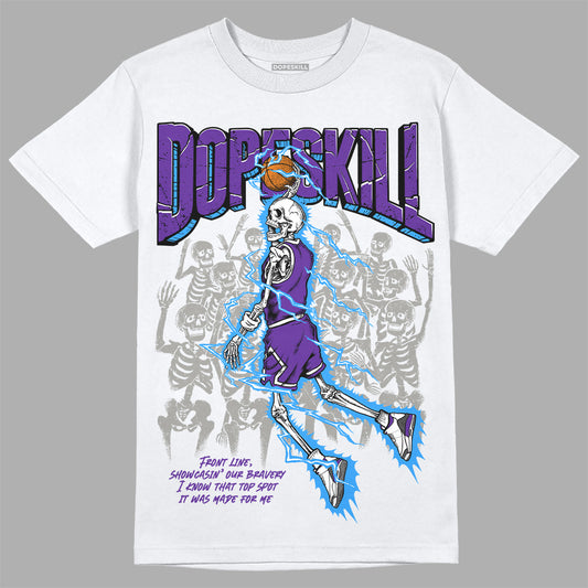 Jordan 3 Retro Dark Iris DopeSkill T-Shirt Thunder Dunk Graphic Streetwear - White 