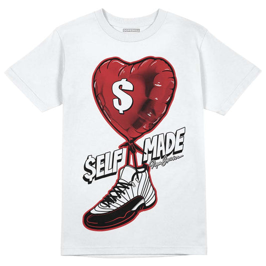Jordan 12 “Red Taxi” DopeSkill T-Shirt Self Made Graphic Streetwear - White