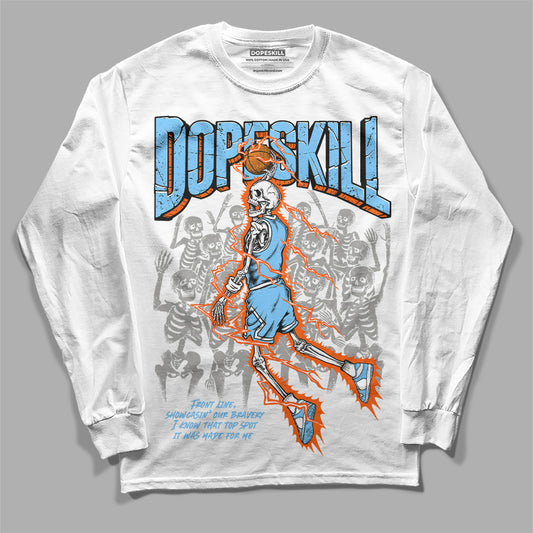 Dunk Low Futura University Blue DopeSkill Long Sleeve T-Shirt Thunder Dunk Graphic Streetwear - White