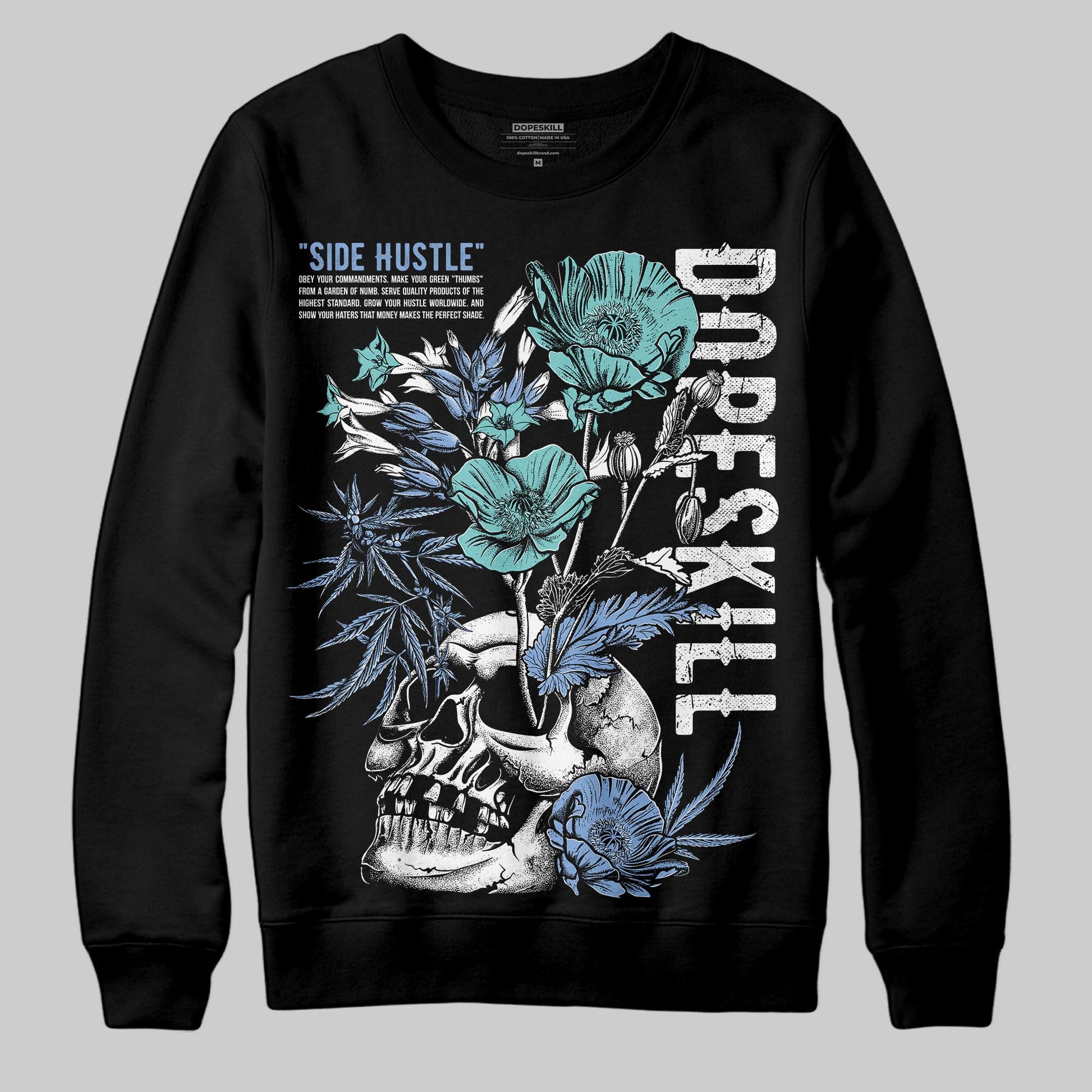 Jordan 4 WMNS 'Forget Me Not' DopeSkill Sweatshirt Side Hustle Graphic Streetwear - Black