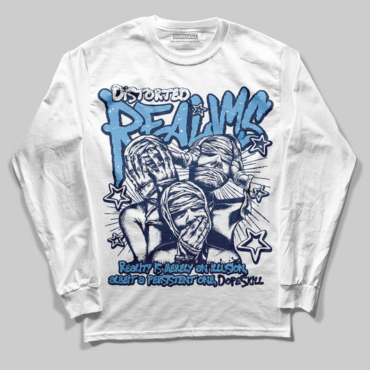 Jordan 4 SB “Summit White/Navy” DopeSkill Long Sleeve T-Shirt Distorted Realms Graphic Streetwear - White