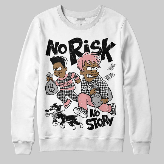 Harris Tweed x Wmns Dunk Low 'Black Phantom' DopeSkill Sweatshirt No Risk No Story Graphic Streetwear - White