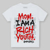 Red Sneakers DopeSkill Toddler Kids T-shirt Mom, I Am A Rich Youth Graphic Streetwear - White