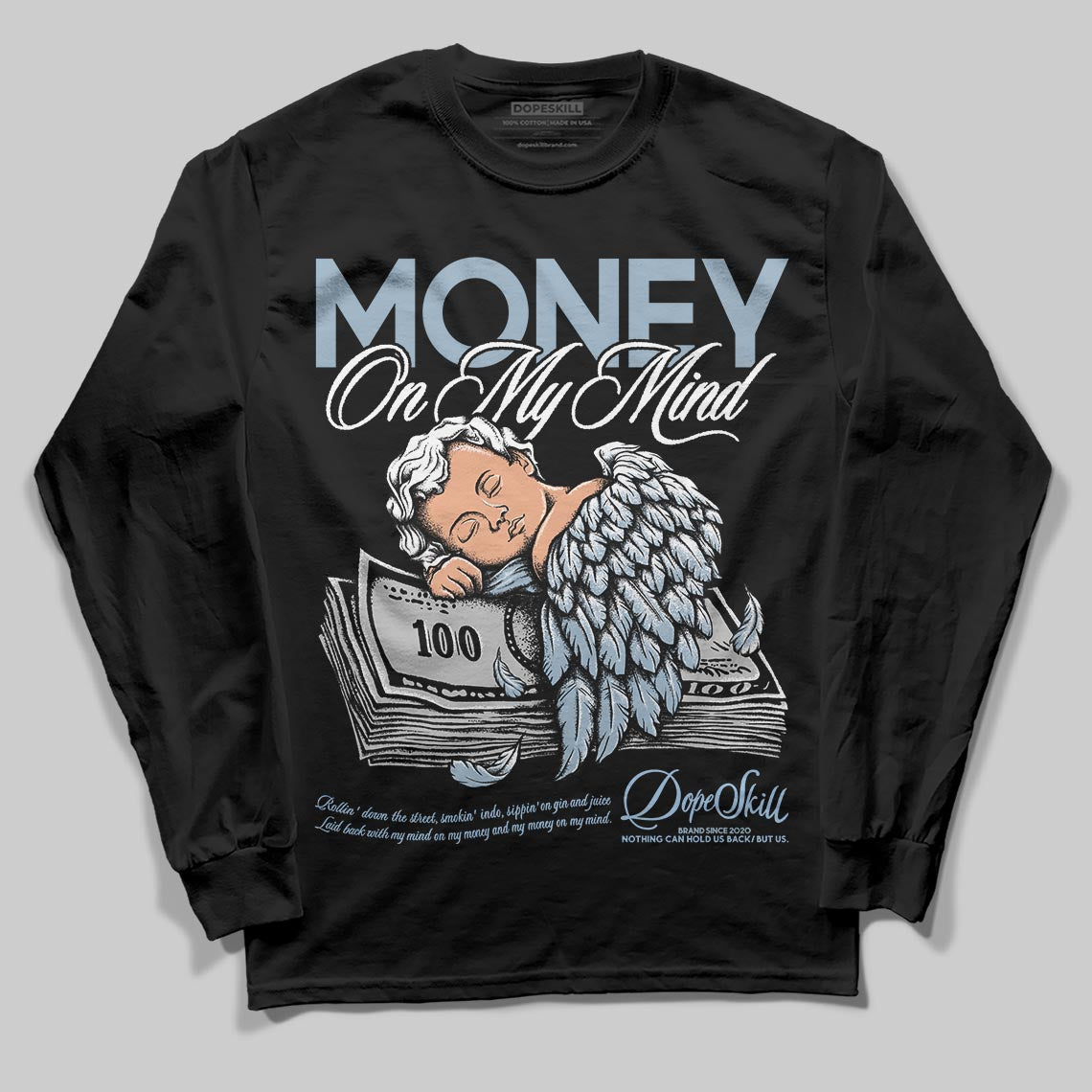 Jordan 40 “Blue Suede” DopeSkill Long Sleeve T-Shirt MOMM Graphic Streetwear - Black