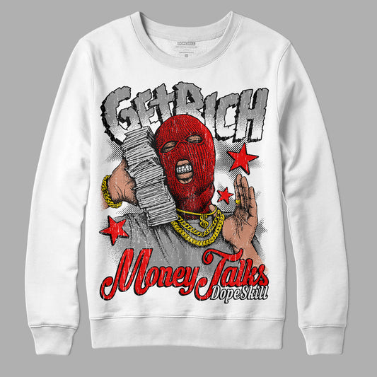 Dunk Low Panda White Black DopeSkill Sweatshirt Get Rich Graphic Streetwear - White