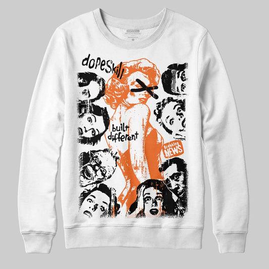 Orange, Black and White Sneakers DopeSkill Sweatshirt Built Different Graphic Streetwear - White