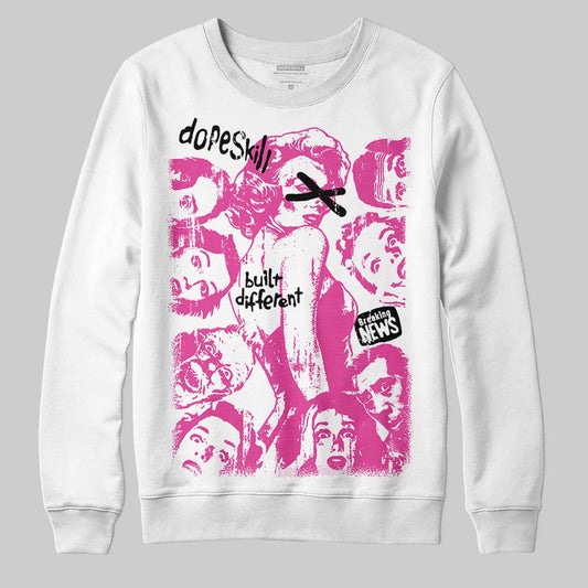 Pink Sneakers DopeSkill Sweatshirt Built Different Graphic Streetwear - White