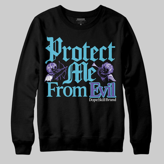 Jordan 8 Retro 'Aqua' 2025 DopeSkill Sweatshirt Protect Me From Evil Graphic Streetwear - Black