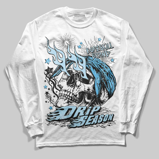 Jordan 11 Retro Legend Blue DopeSkill Long Sleeve T-Shirt Drip Season Graphic Streetwear - White