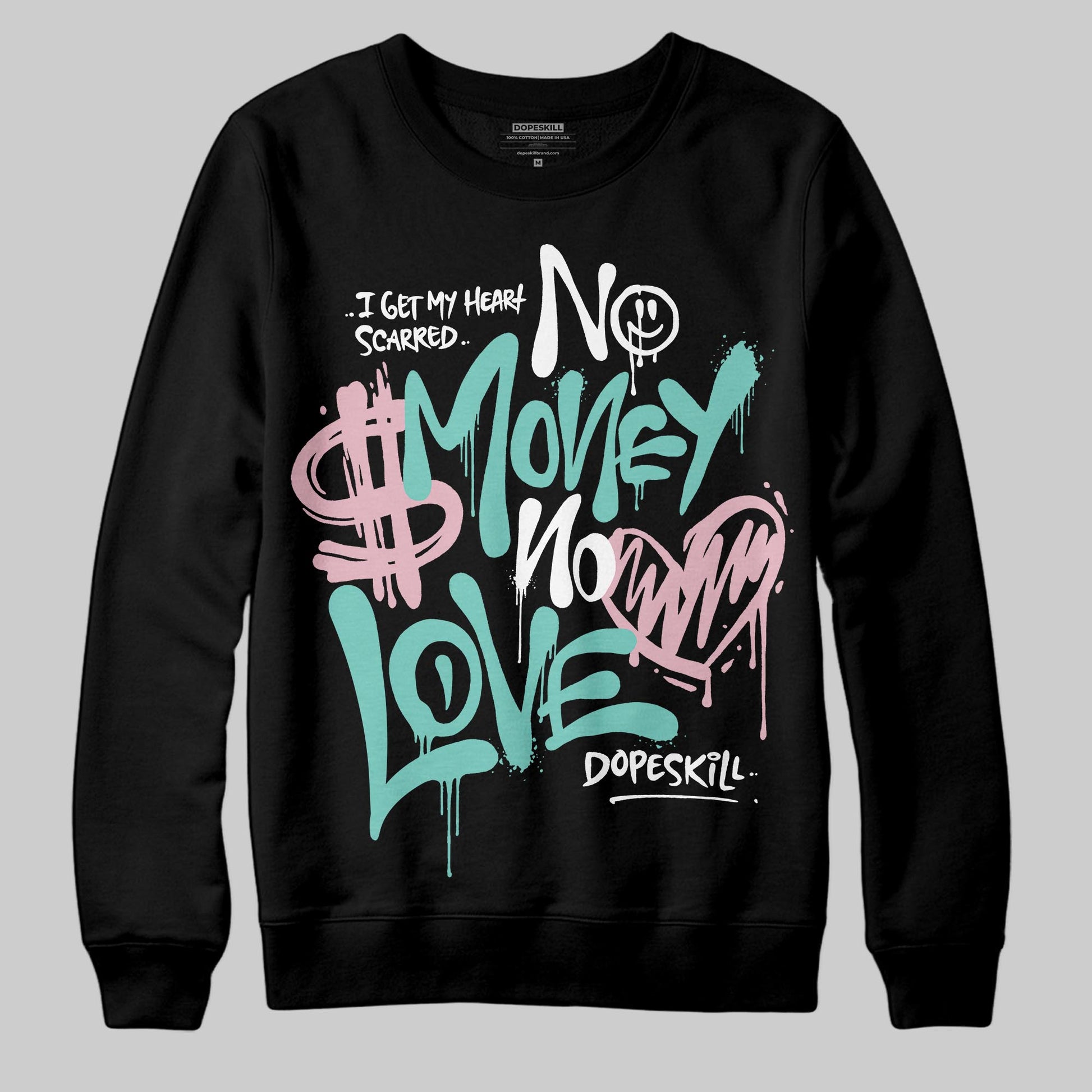 Jordan 11 Low "Igloo" DopeSkill Sweatshirt No Money No Love Typo Graphic Streetwear - Black