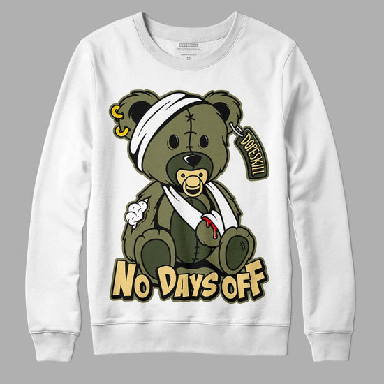 Jordan 4 Retro SE Craft Medium Olive DopeSkill Sweatshirt Hurt Bear Graphic Streetwear - White