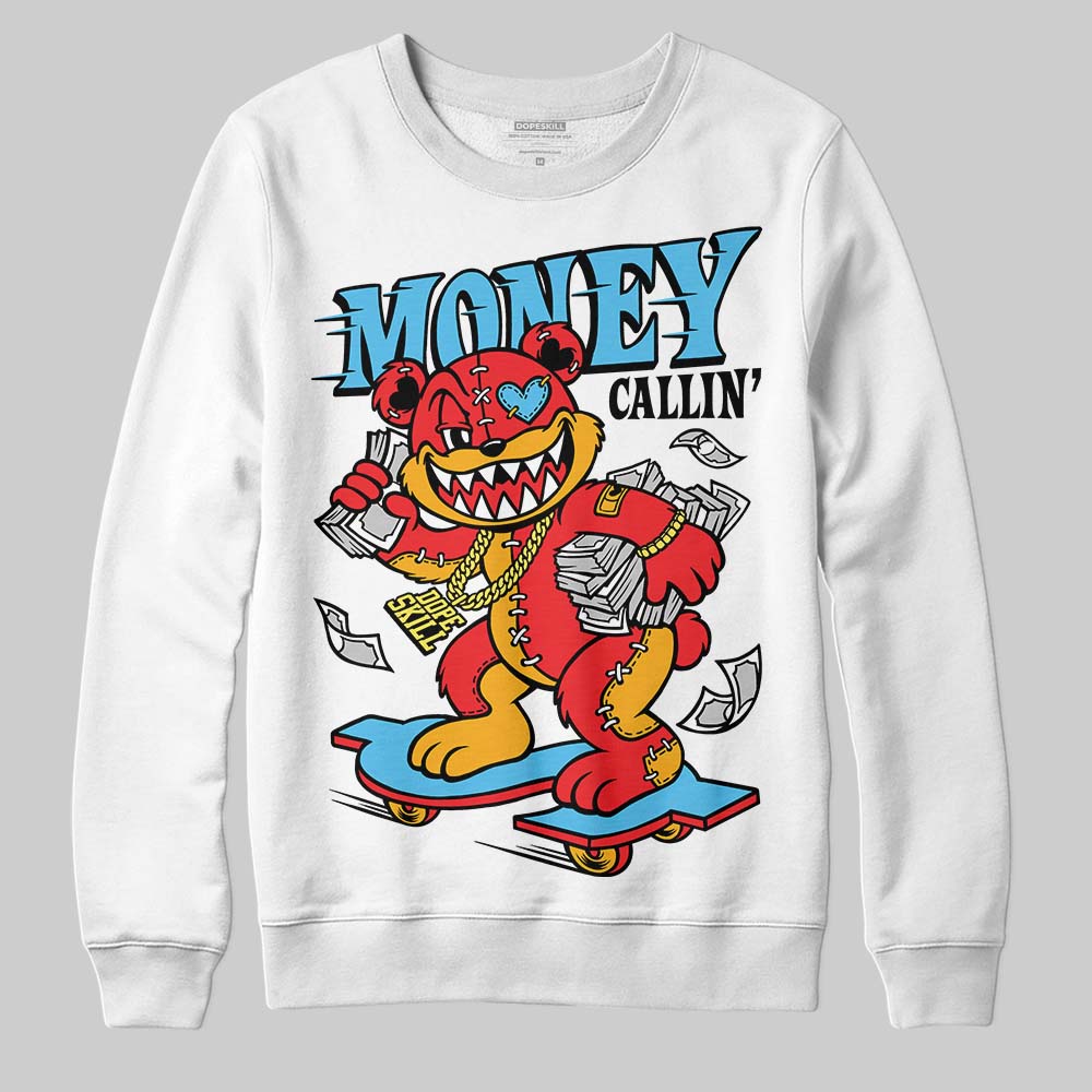 Red Sneakers DopeSkill Sweatshirt Money Callin' Graphic Streetwear - White