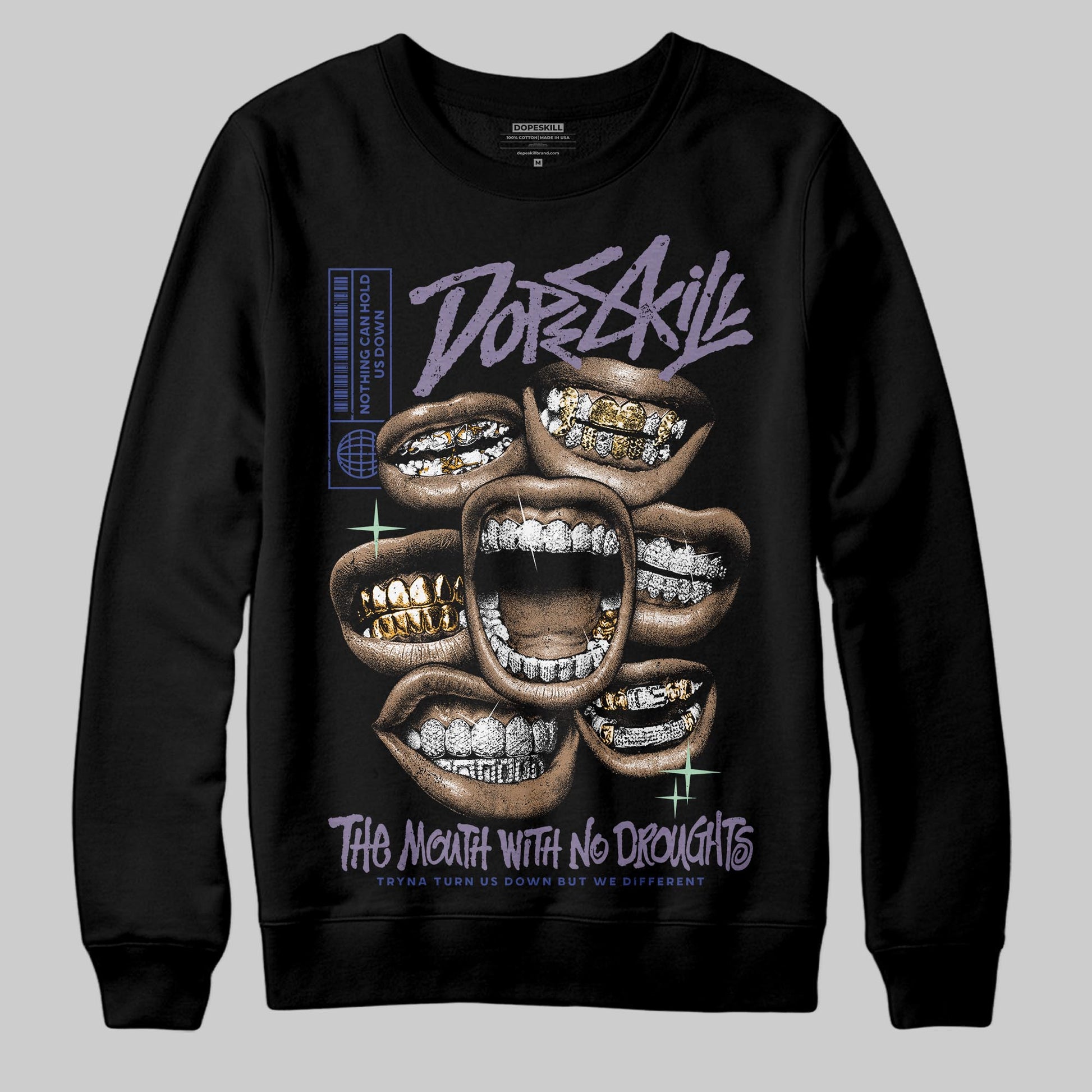 Jordan 1 Retro Low OG Zion Williamson Voodoo Alternate DopeSkill Sweatshirt The Mouth With No Droughts Graphic Streetwear - Black