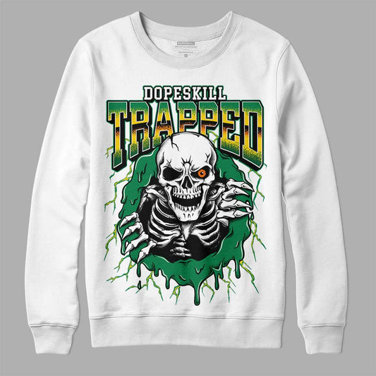 Green Sneakers DopeSkill Sweatshirt Trapped Halloween Graphic Streetwear - White