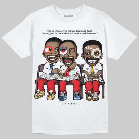 Red Sneakers DopeSkill T-Shirt First Sunday Graphic Streetwear - White