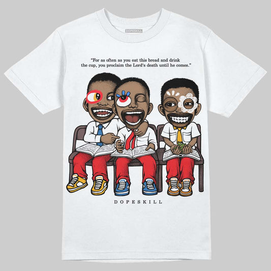 Red Sneakers DopeSkill T-Shirt First Sunday Graphic Streetwear - White