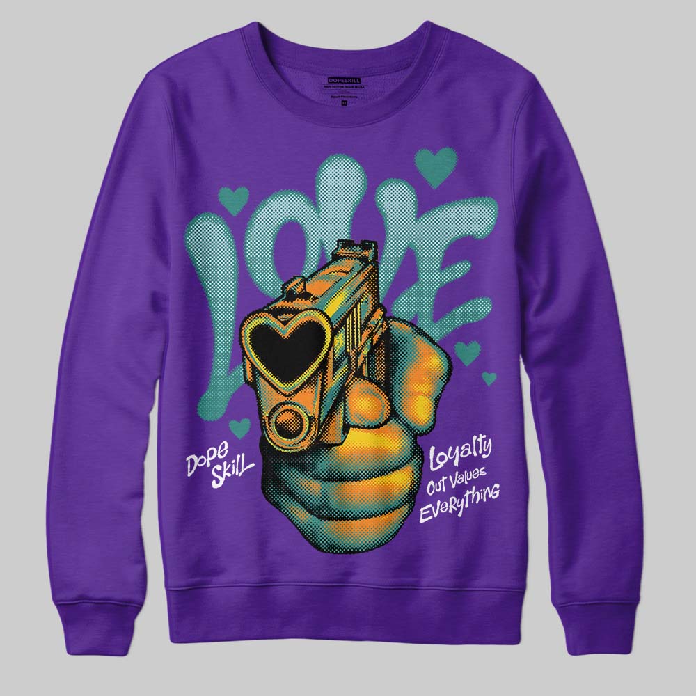 Jordan 5 OG “Grape” DopeSkill Sweatshirt Love Shot Graphic Streetwear - Purple