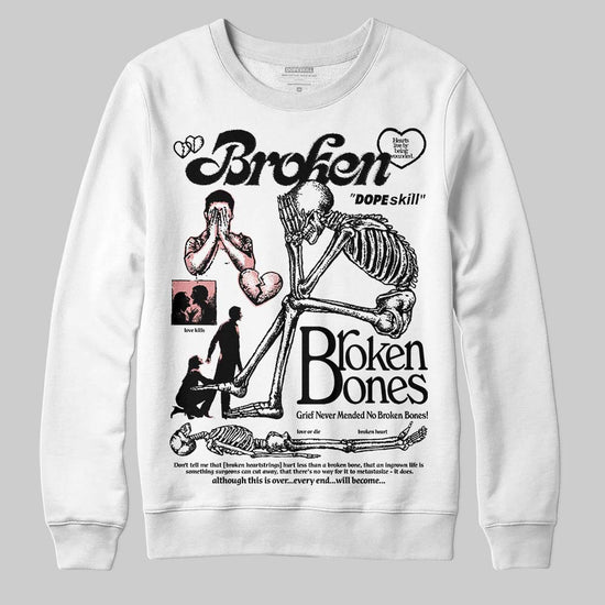 Harris Tweed x Wmns Dunk Low 'Black Phantom' DopeSkill Sweatshirt Broken Bones Graphic Streetwear - White