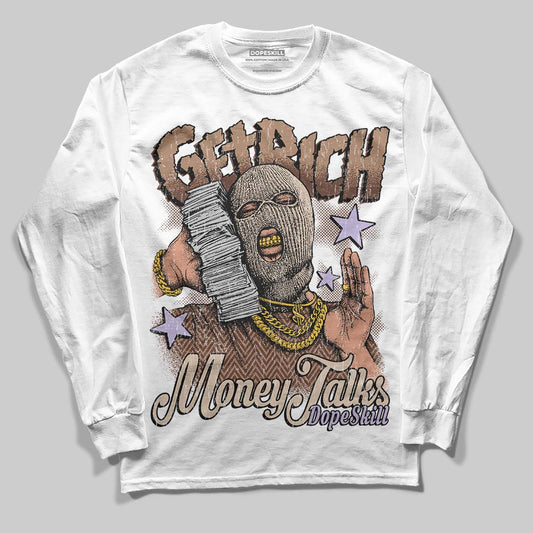 Harris Tweed x Wmns Dunk Low 'Sesame' DopeSkill Long Sleeve T-Shirt Get Rich Graphic Streetwear - White