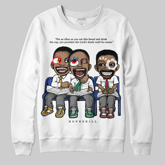 Black and White Sneakers DopeSkill Sweatshirt First Sunday Graphic Streetwear - White