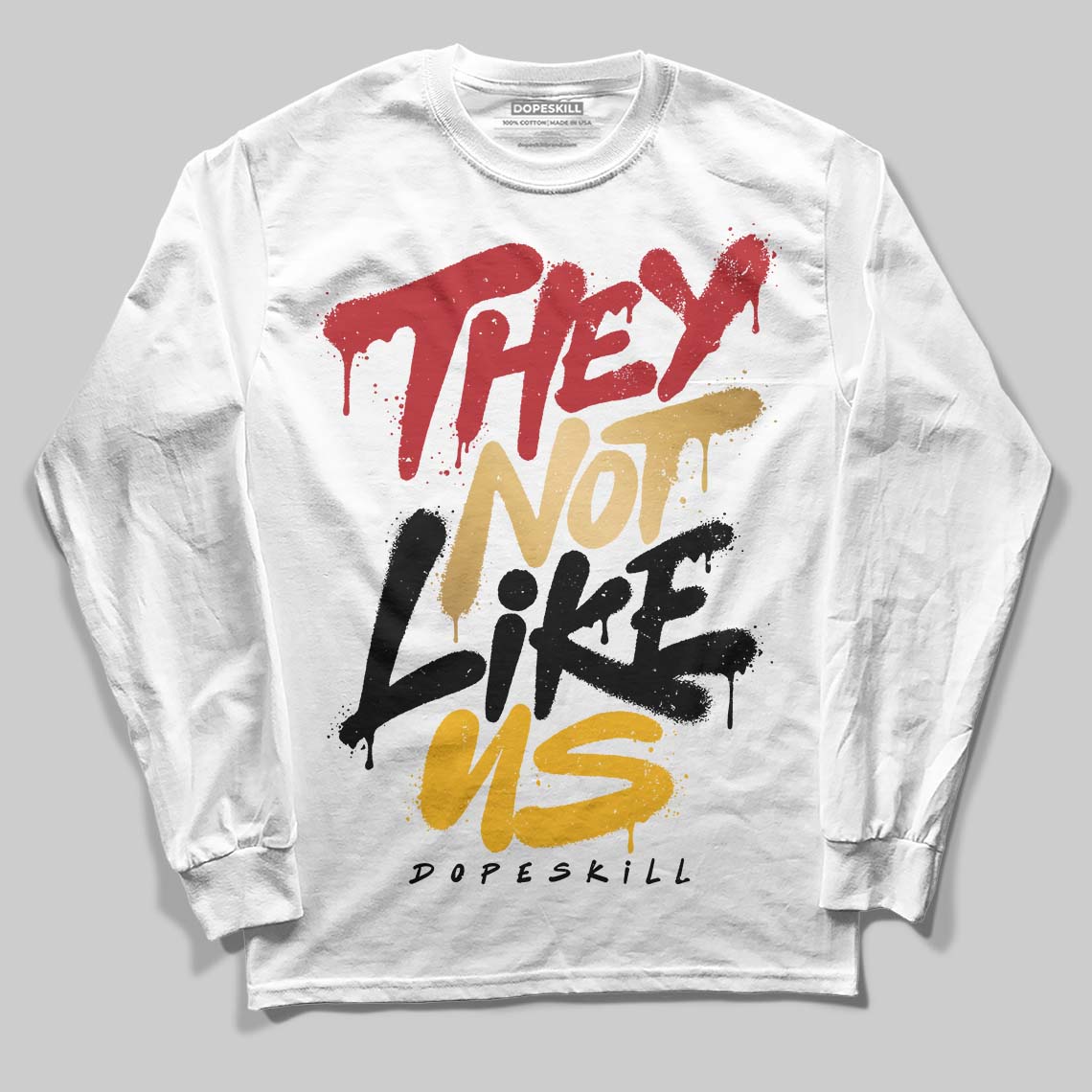 Jordan 12 Retro 'Taxi' 2025 DopeSkill Long Sleeve T-Shirt They Not Like Us Graphic Streetwear - White