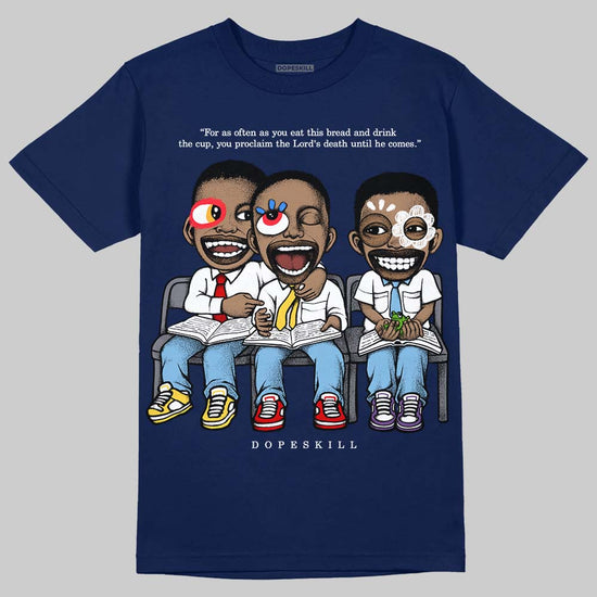University Blue Sneakers DopeSkill T-Shirt First Sunday Graphic Streetwear - Navy