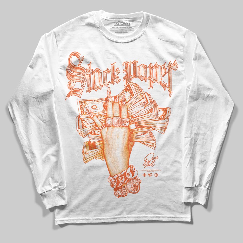 Orange, Black and White Sneakers DopeSkill Long Sleeve T-Shirt Stack Paper Graphic Streetwear - White
