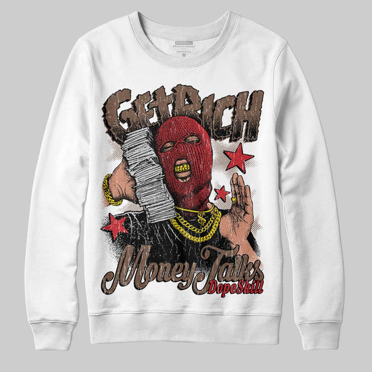 Jordan 9 'Olive' DopeSkill Sweatshirt Get Rich Graphic Streetwear - White