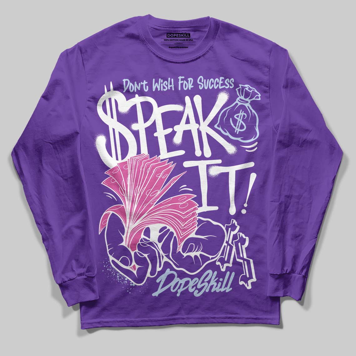 Jordan 5 OG “Grape” DopeSkill Long Sleeve T-Shirt Speak It Graphic Streetwear - Purple