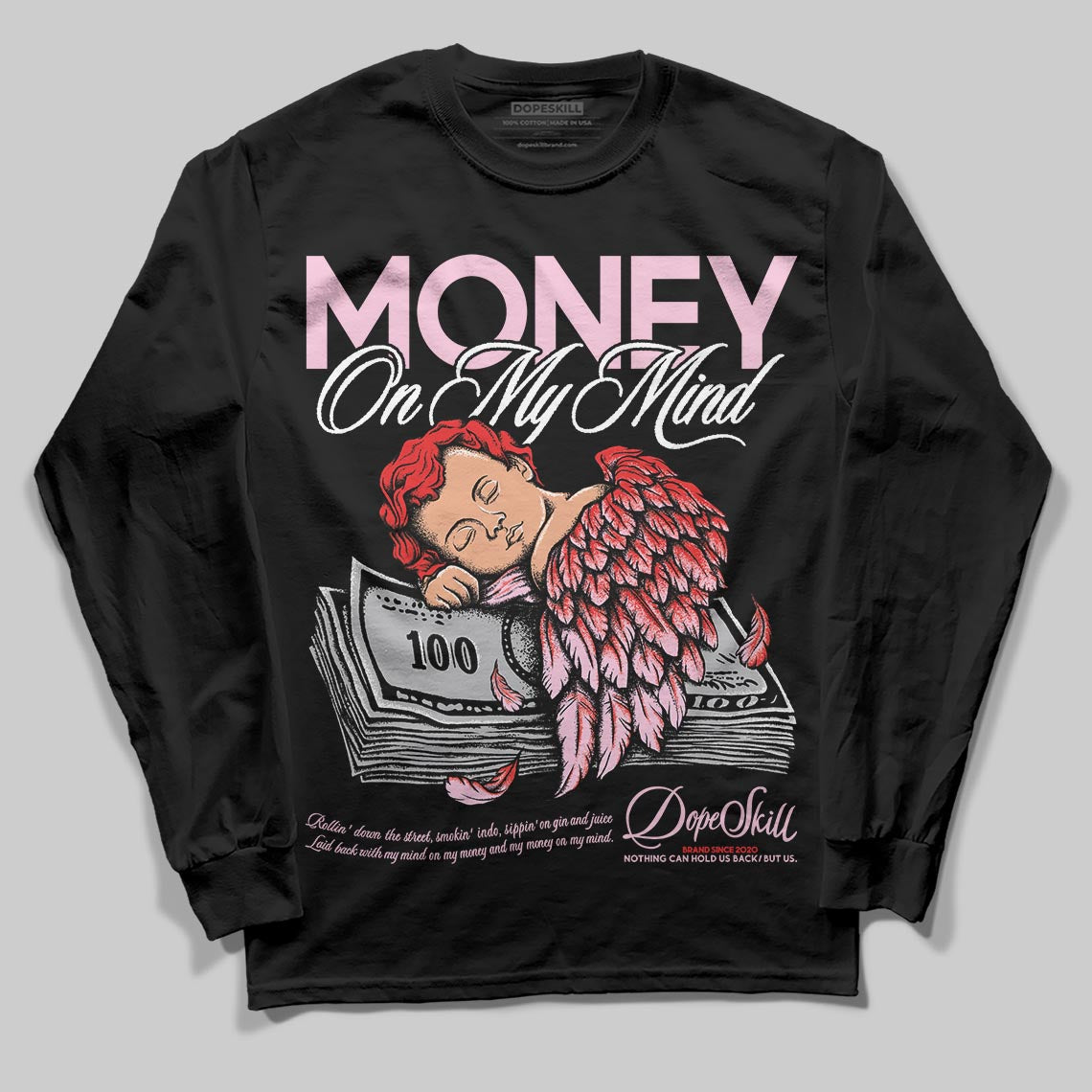 Awake NY x Air Jordan 5 Arctic Pink DopeSkill Long Sleeve T-Shirt MOMM Graphic Streetwear - black