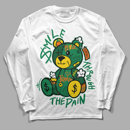 Green Sneakers DopeSkill Long Sleeve T-Shirt Smile Through The Pain Graphic Streetwear - White