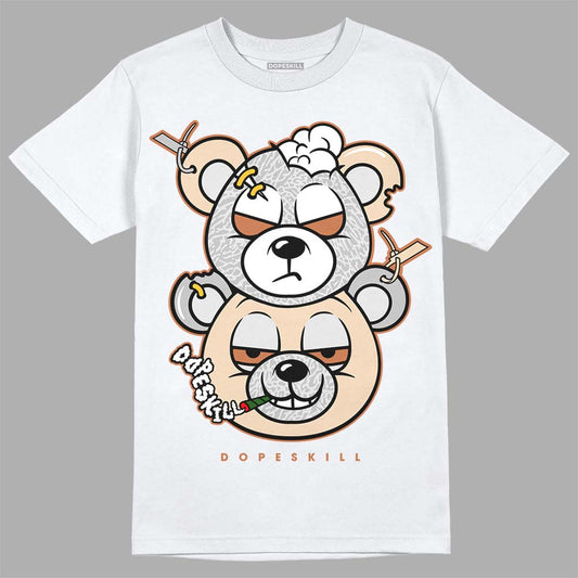 Jordan 3 Craft “Ivory” DopeSkill T-Shirt New Double Bear Graphic Streetwear  - White 