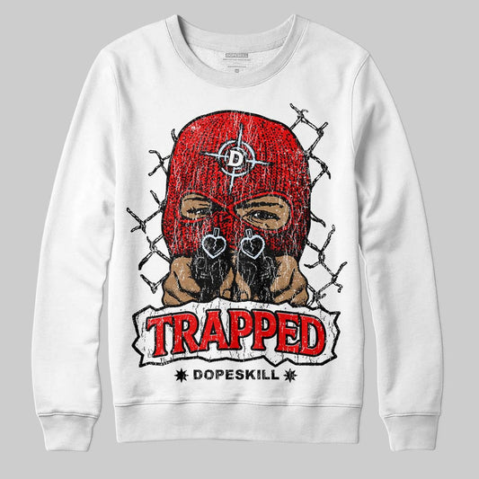 Jordan 11 Retro Cherry DopeSkill Sweatshirt New Trapped Graphic Streetwear - White