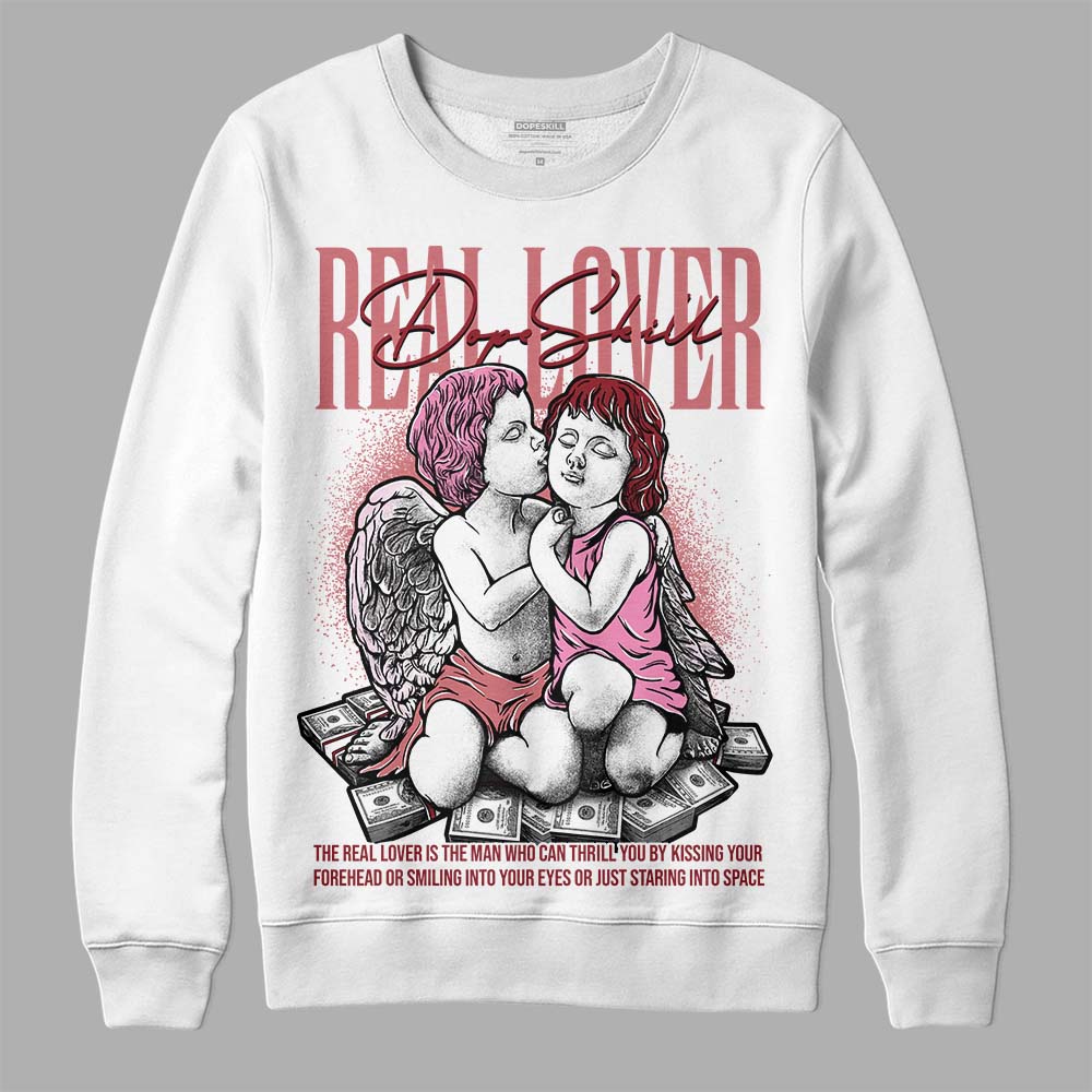 Valentine's Day Collection DopeSkill Sweatshirt Real Lover Graphic Streetwear - White