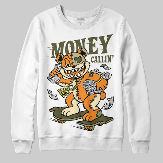 Olive Sneakers DopeSkill Sweatshirt Money Callin' Graphic Streetwear - White