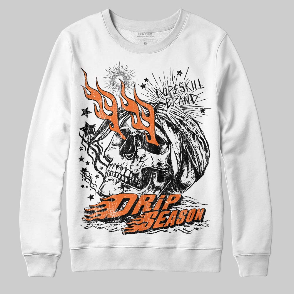 Orange, Black and White Sneakers DopeSkill Sweatshirt Drip Season Graphic Streetwear - White
