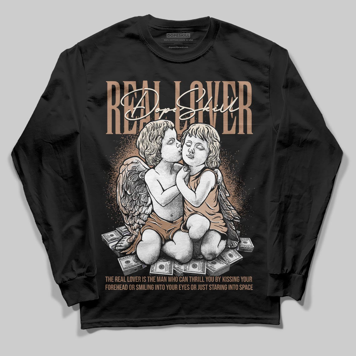 Jordan 4 Retro Cozy Girl DopeSkill Long Sleeve T-Shirt Real Lover Graphic Streetwear - Black