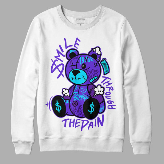 Jordan 6 "Aqua" DopeSkill Sweatshirt Smile Through The Pain Graphic Streetwear - White 