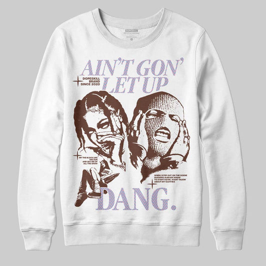 Harris Tweed x Dunk Low Denim Turquoise and Baroque Brown DopeSkill Sweatshirt Ain't Gon' Let Up Graphic Streetwear - White