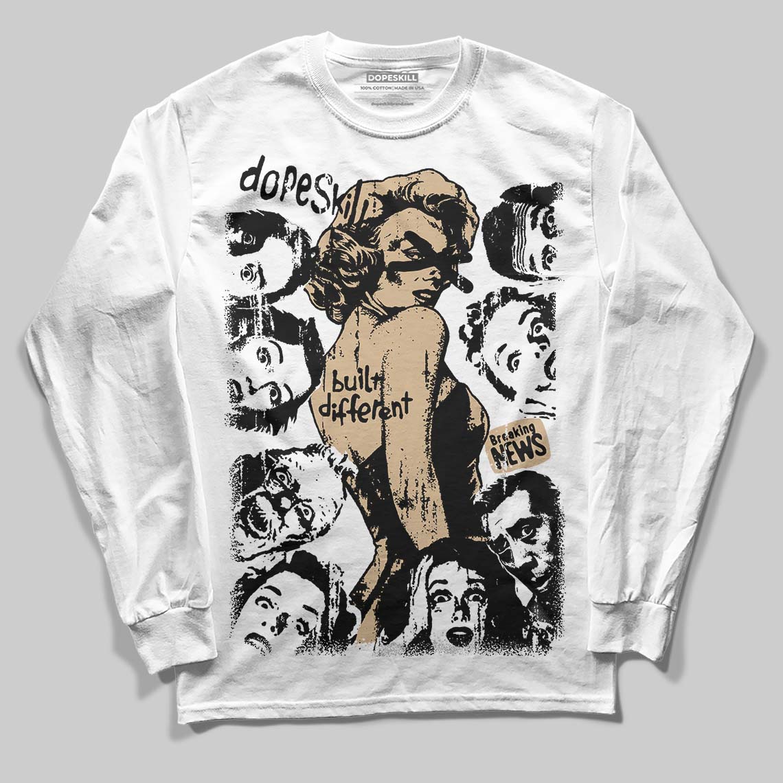 TAN Sneakers DopeSkill Long Sleeve T-Shirt Built Different Graphic Streetwear - White