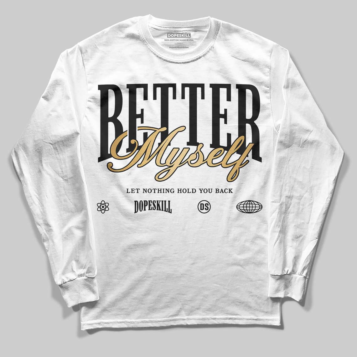 Jordan 12 Retro 'Taxi' 2025 DopeSkill Long Sleeve T-Shirt Better Myself Graphic Streetwear - White