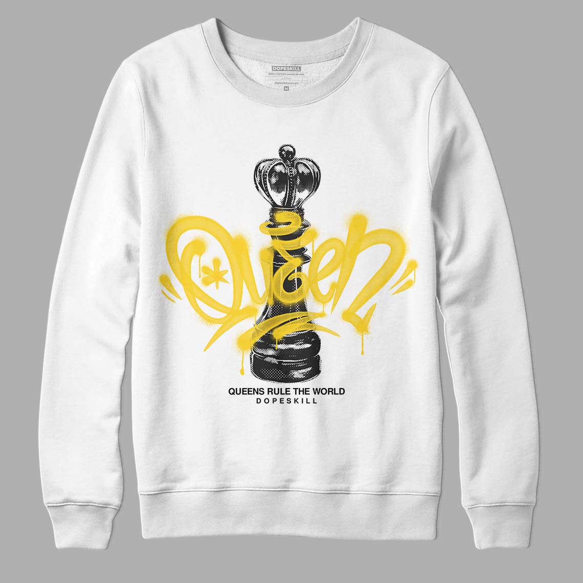 Jordan 4 Tour Yellow Thunder DopeSkill Sweatshirt Queen Chess Graphic Streetwear - WHite