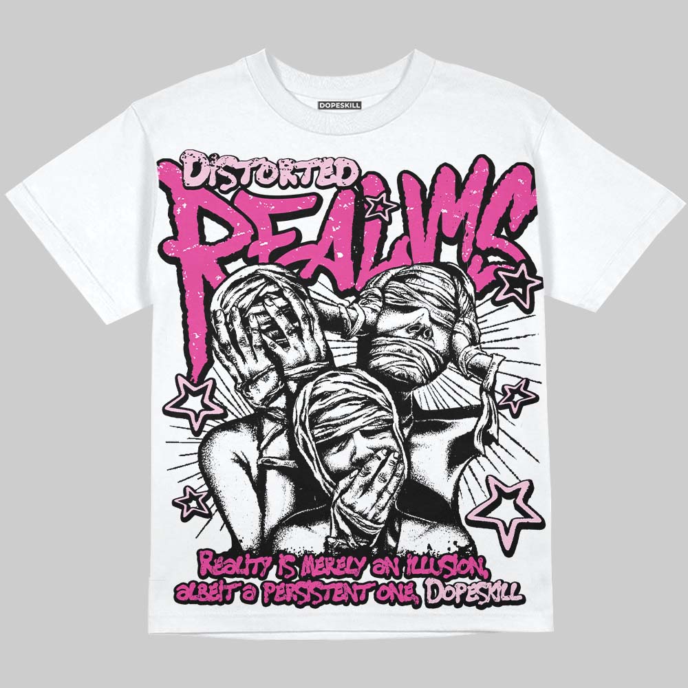 Pink Sneakers DopeSkill Oversize Print T-Shirt Distorted Realms Graphic Streetwear