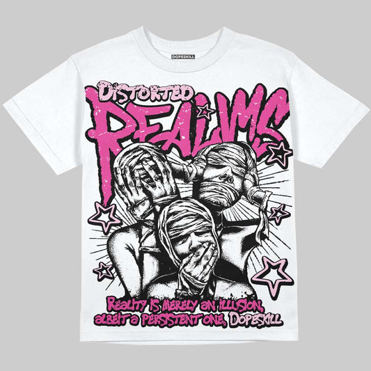 Pink Sneakers DopeSkill Oversize Print T-Shirt Distorted Realms Graphic Streetwear