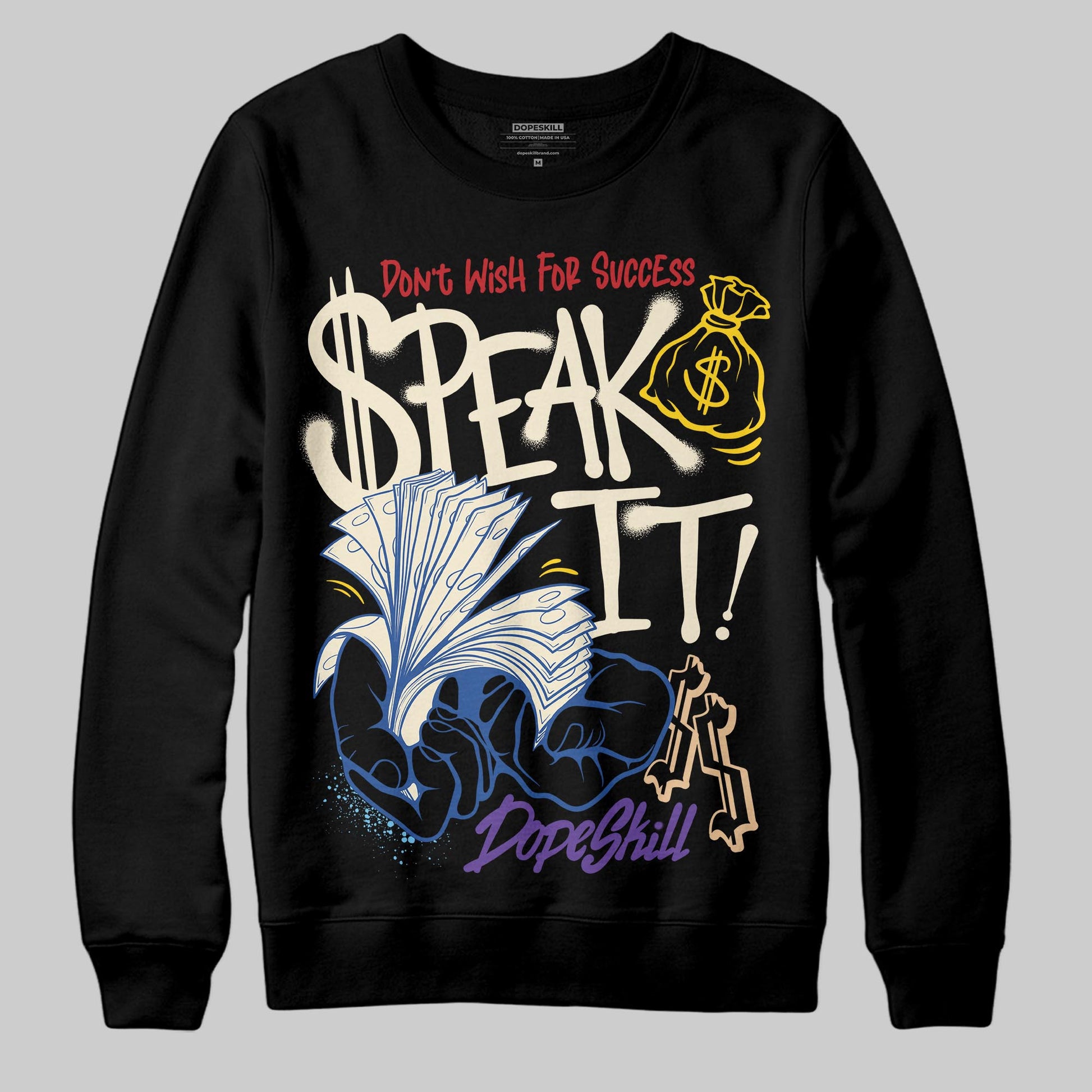 Jordan 17 Retro Low SP Infinite Archives DopeSkill Sweatshirt Speak It Graphic Streetwear - Black